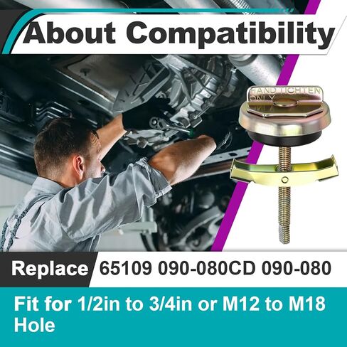 6 Pcs Universal Oil Pan Drain Plugs, Replaces 65109 090-080CD 090-080, Fits for 1/2in to 3/4in or M12 to M18 Hole, Durable and Long-Lasting in Kuwait