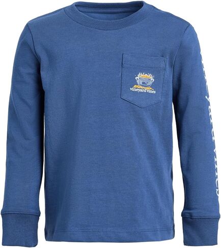 تي شيرت للأولاد من Vineyard Vines للأولاد بأكمام طويلة للجيب على شكل St. Patty's Day Dog in Kuwait