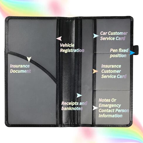 Car Insurance and Registration Card Holder for Women Men, Car Accessories Documents Organizer PU Leather Paperwork Wallet Case for Driver's License Key Information Cards, Flame Dragon in Saudi Arabia