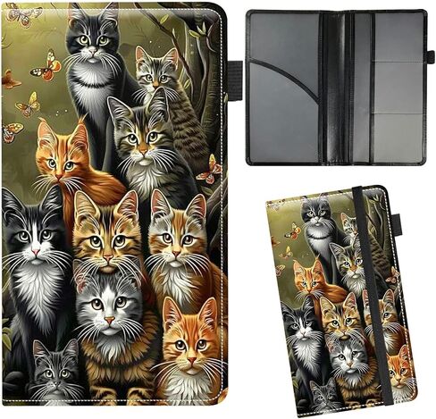 Car Insurance and Registration Card Holder for Women Men, Car Accessories Documents Organizer PU Leather Paperwork Wallet Case for Driver's License Key Information Cards, Flame Dragon in Saudi Arabia