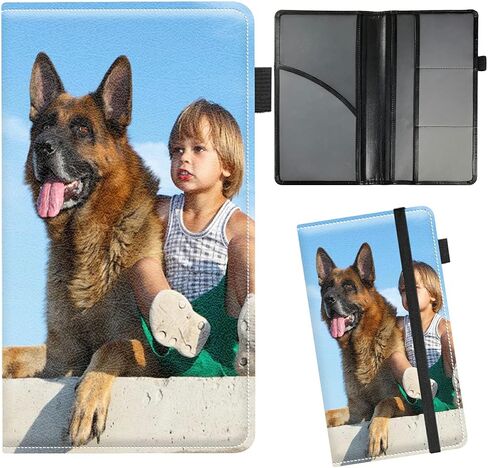 Car Insurance and Registration Card Holder for Women Men, Car Accessories Documents Organizer PU Leather Paperwork Wallet Case for Driver's License Key Information Cards, Flame Dragon in Saudi Arabia