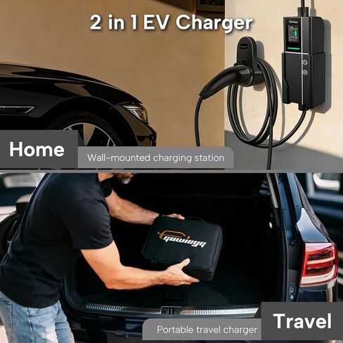 Type 2 EV Charger, 7.2kW 5M, 8-32A Adjustable Current, Portable Electric Car Charger Type 2 with CEE Plug in Kuwait