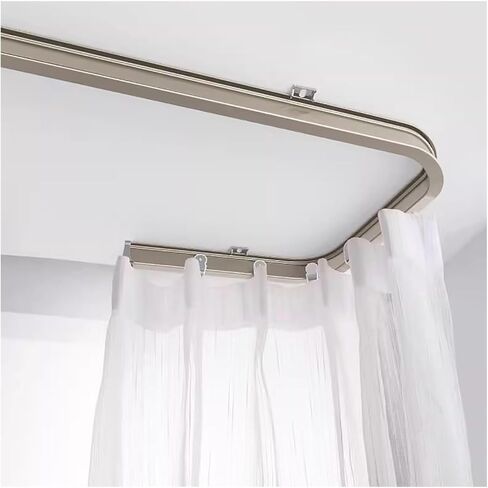 Heavy Duty Adjustable Curtain Track System - 4-30ft Ceiling/Wall Mount Sliding Rod with Silent Pulley for Smooth Operation - Ideal for Home, Office, and More (28ft/8.54m) in Saudi Arabia