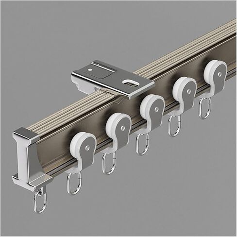 Heavy Duty Adjustable Curtain Track System - 4-30ft Ceiling/Wall Mount Sliding Rod with Silent Pulley for Smooth Operation - Ideal for Home, Office, and More (28ft/8.54m) in Saudi Arabia