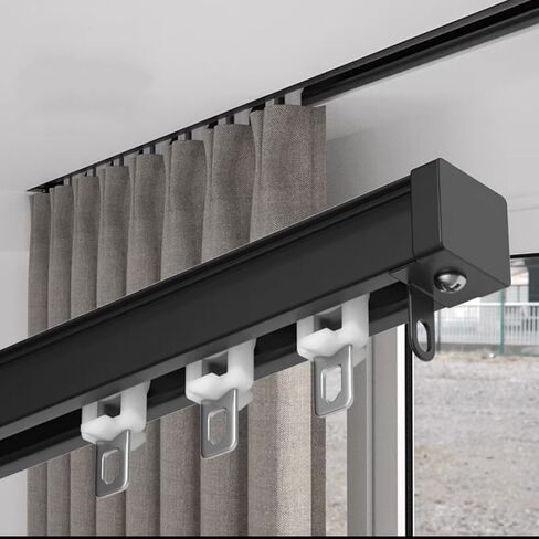 Heavy-Duty Aluminum Curtain Track - Wall & Ceiling Mounted, 2.0-2.5mm Thick, Mute Flexible Slide for Heavy Curtains, 440cm, White Room Divider Solution in Saudi Arabia