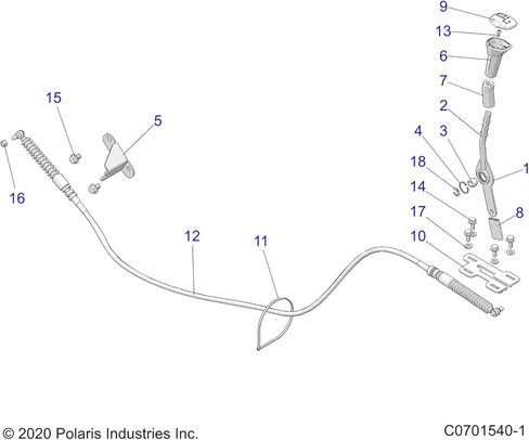 Polaris RZR Shift Lever Weld، قطعة OEM الأصلية 1543750، الكمية 1 in Saudi Arabia