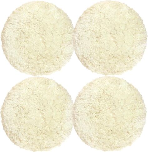 3 Inch Wool Buffing Polishing Pads, 4pcs 100% Natural Wool Compound Cutting Pad with Hook and Loop Backing for Motorcycle,Boats,Trucks and Car Body Repair Buffing and Polishing in Saudi Arabia