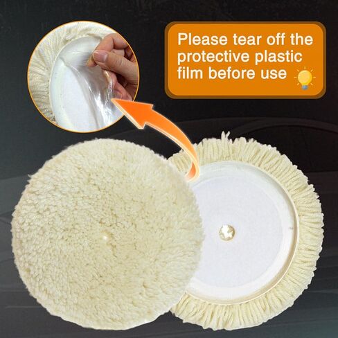 3 Inch Wool Buffing Polishing Pads, 4pcs 100% Natural Wool Compound Cutting Pad with Hook and Loop Backing for Motorcycle,Boats,Trucks and Car Body Repair Buffing and Polishing in Saudi Arabia
