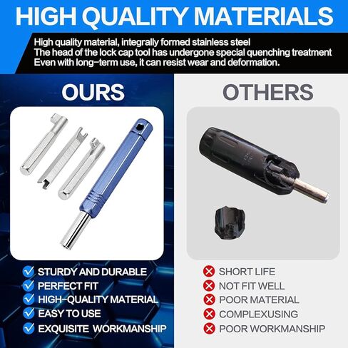 أداة غطاء قفل HVAC، مفتاح غطاء قفل 4 في 1 لأغطية أمان المبردات 410A وR22، أداة إزالة وتركيب الفولاذ الصلب مع مقبض لخدمة صمام تبريد التيار المتردد in Kuwait