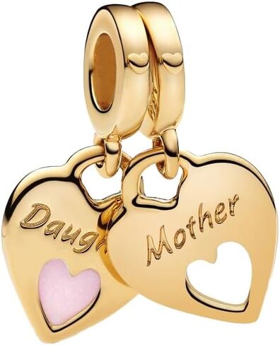 Gold Heart Mom Family Charms Compatible for Bracelets Holiday Pendant Beads Charm Jewellery Present for Women in Saudi Arabia