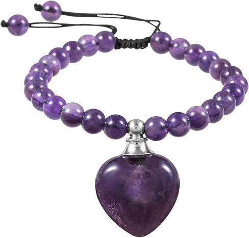 TUMBEELLUWA Healing Crystal Bracelets Love Jewelry for Women Men 6mm, Adjustable Heart Bead Stone Bracelet for Essential Oils in Saudi Arabia