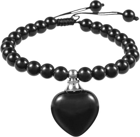 TUMBEELLUWA Healing Crystal Bracelets Love Jewelry for Women Men 6mm, Adjustable Heart Bead Stone Bracelet for Essential Oils in Saudi Arabia