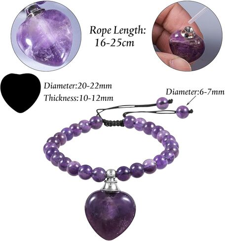 TUMBEELLUWA Healing Crystal Bracelets Love Jewelry for Women Men 6mm, Adjustable Heart Bead Stone Bracelet for Essential Oils in Saudi Arabia