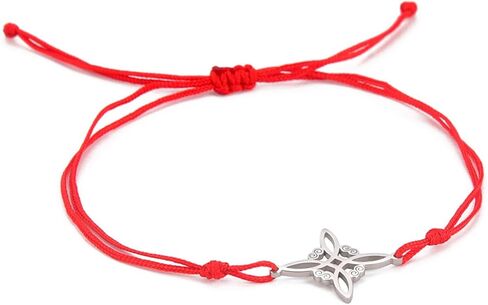 POYAMUSE Celtic Knot Bracelet for Women - Witches Knot Strand Bracelet Jewelry, Red and Black String Options - Adjustable Protection Amulet Bracelet for Women in Saudi Arabia