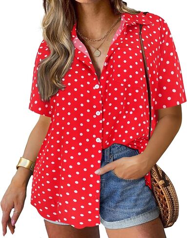 TIYOMI المرأة حجم كبير قمصان الأزهار الوردي الساخن بلايز قصيرة الأكمام 3X زر أسفل قمصان هاواي فضفاضة تناسب الصيف فضفاضة تناسب البلوزات 3XL 22W 24W in Kuwait