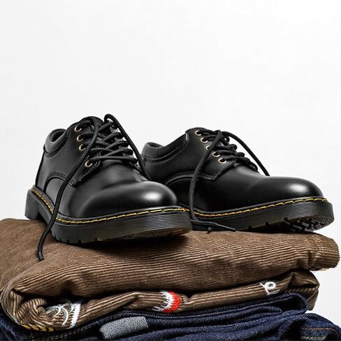 Men's Black Low-top Outdoor Work Shoes Comfortable Round-Toe Thick-Soled Oxford Shoes for Shopping Driving Men Versatile Casual Shoes in Saudi Arabia
