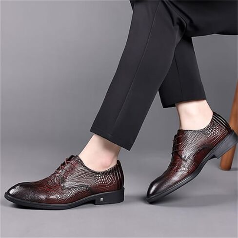 Men's Leather Shoes Business Casual Shoes Commuting Shoes Lace-up Design Breathable Insole Soft Oxford Dress Shoes in Saudi Arabia