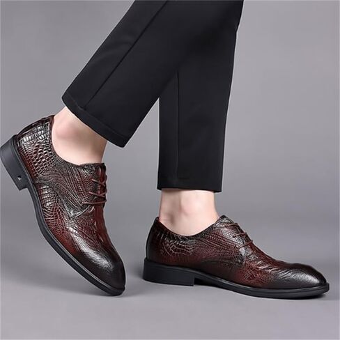 Men's Leather Shoes Business Casual Shoes Commuting Shoes Lace-up Design Breathable Insole Soft Oxford Dress Shoes in Saudi Arabia