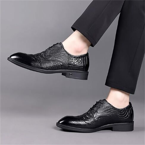 Men's Leather Shoes Business Casual Shoes Commuting Shoes Lace-up Design Breathable Insole Soft Oxford Dress Shoes in Saudi Arabia