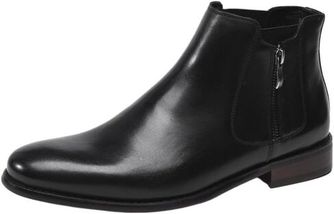 Men's Retro Zippered Formal Leather Boots Suitable Breathable Non-slip Business Oxford Wingtip Lace Up Shoes in Saudi Arabia
