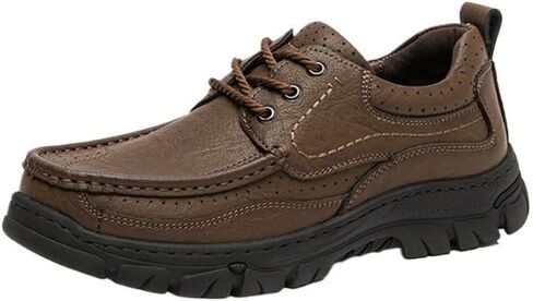 Men's Classic Thick-Soled Lace-up Leather Shoes Comfortable Low-top Round-Toe Oxford Shoes for Party Shopping Business Men Versatile Casual Shoes in Saudi Arabia