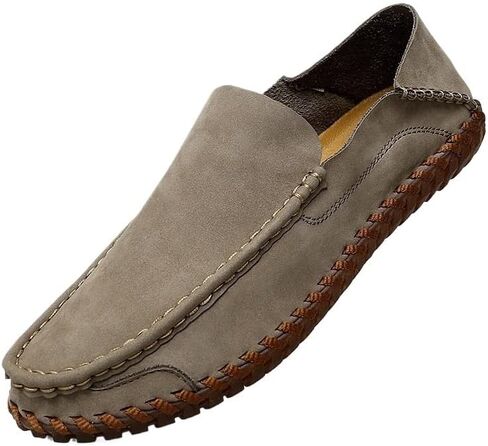 Shoes Men's Versatile Comfortable Slip-on Loafers Classic Low-top Round-Toe Oxford Shoes Men Flat-Soled Breathable Shoes for Party Shopping Driving in Saudi Arabia