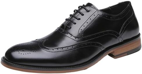 Men's British Business Round Toe Leather Shoes Formal Derby Shoes Oxford Shoes Breathable Non-Slip Suitable for Wedding Office in Saudi Arabia