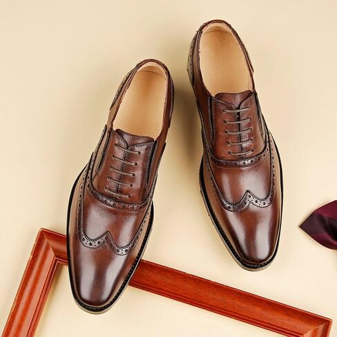 Men's Handmade Shoes Business Formal Leather Shoes Suitable for Wedding Office Breathable and Comfortable Low Top in Saudi Arabia