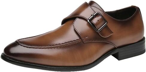 Men's Handmade British-Style Buckled Business Leather Shoes Gradient-Pedal Formal Single Shoes Suitable for Office Wedding Pointed Low-top in Saudi Arabia