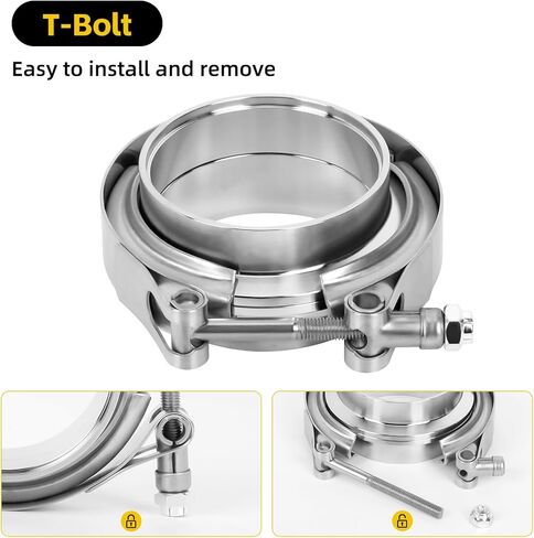 V Band Standard Clamp Butt Joint 304 الفولاذ المقاوم للصدأ الفرقة اللفة المشتركة الفرقة المشبك الفولاذ المقاوم للصدأ للأنابيب الفضة (1، 3.0 بوصة) in Kuwait