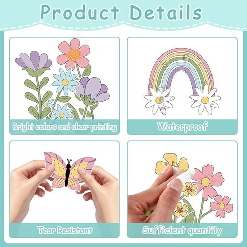 Plant Kindness Bulletin Board Set Spring Blue Floral Classroom Decors with Spring Blue Flower Cutouts Floral Classroom Decor Rainbow Flowers Cutouts for Classroom Teachers Home School Wall Decorations in Saudi Arabia