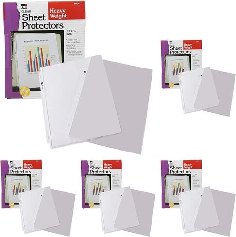 Charles Leonard Sheet Protectors, Top Loading with Binder Holes, 3.3 Mils Heavy Weight, Letter Size, Clear, 100-Pack (48341) in Saudi Arabia