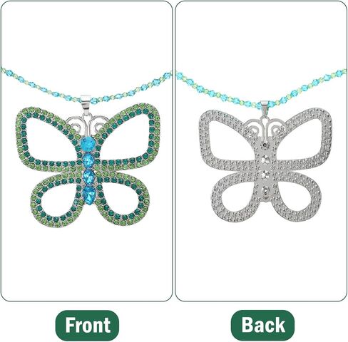 Sibba Green Butterfly Choker Necklace and Silver Rhinestone Earrings Large Sparkly Butterfly Jewelry Set Inspired by 13 Going on 30 Movie Elegant Gift for Women Halloween Christmas Accessories in Saudi Arabia