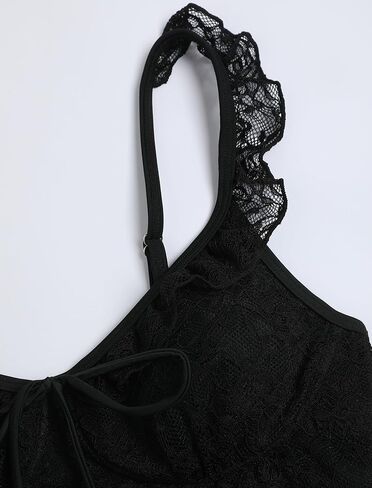 ZAFUL المرأة بيكيني من الدانتيل مجموعة السباغيتي الأشرطة كشكش Tankini صفيق العلاقات الجانبية 2 قطعة ملابس السباحة ثوب السباحة in Kuwait