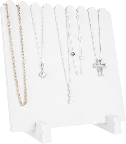 Tondiamo 9 Inch Velvet Necklace Jewelry Display Stands Organizer Necklace Storage Holder for Home Shop Show(White) in Saudi Arabia