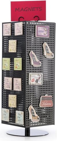 حامل دوار Pegboard من Displays2go، مغناطيسي، 60 خطافًا (أسود مع أوتاد سوداء، فولاذ) in Saudi Arabia