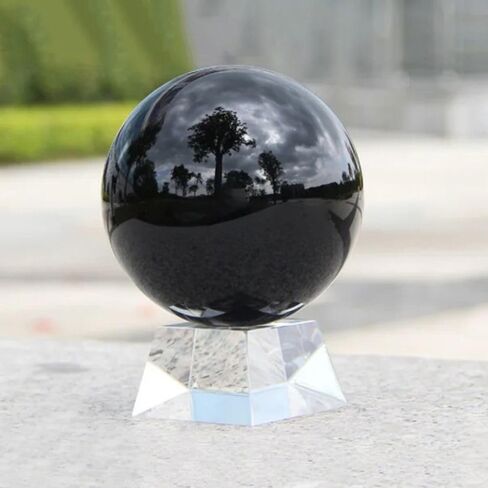 Black Obsidian Sphere Exquisite Obsidian Crystal Decorative Large Black Obsidian Sphere Home Decor 20/30/40/50mm Crystal Ornament Gift(30mm-Ball) in Saudi Arabia