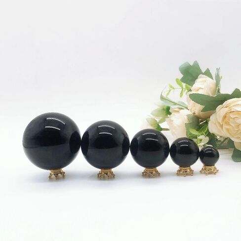 Black Obsidian Sphere Exquisite Obsidian Crystal Decorative Large Black Obsidian Sphere Home Decor 20/30/40/50mm Crystal Ornament Gift(30mm-Ball) in Saudi Arabia