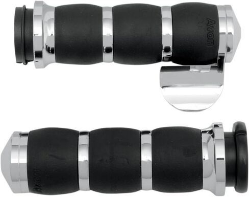 Avon Chrome Velvet Air Grips with Throttle Boss for 1985 & Newer Harley-Davidson models with Throttle Cables - AIR-93-BOSS in Kuwait