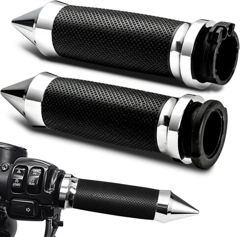 Amazicha 1inch Handlebar Grips, Cable Throttle Control Hand Grips Fit for Harley ’96-’07 Touring, ’02-’17 VRSC, ’08-’13 XR, ’96-’17 Dyna (Except FXDLS), ’96-Later XL in Saudi Arabia