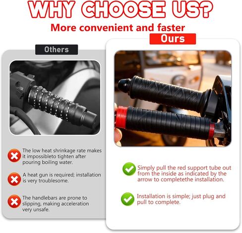 Universal Silicone Handlebar Grip Covers, Silicone Handlebar Grips for Motorcycles, Ergonomic Wrap-Around Motorcycle Grips for Dirt Bike, E-Bike, Scooter, Mountain Bike in Kuwait