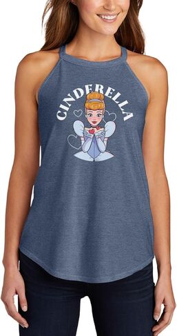 Disney Princess - Cinderella Kiss - Juniors High Neck Tank Top in Saudi Arabia