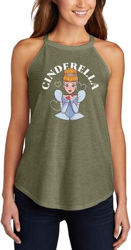 Disney Princess - Cinderella Kiss - Juniors High Neck Tank Top in Saudi Arabia