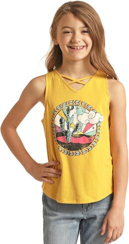 Desert Graphic Yellow Tank Top for Girls by Rock & Roll in Saudi Arabia