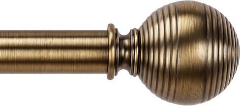 Brass Curtain Rods for Windows 18 to 144 inch, 1 Inch Adjustable Curtain Rod, Heavy Duty Window Curtains Rod for Bedroom Living Room, Modern Decorative Drapery Rods Orb Finials in Saudi Arabia