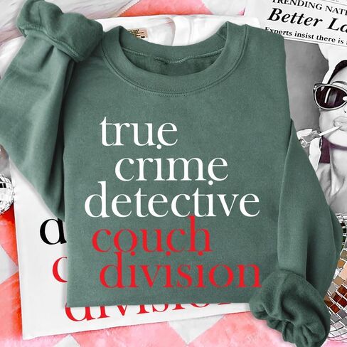 True Crime Detective Couch Division Sweatshirt Crime Documentary & Podcast Fan Hoodie for Women Men in Saudi Arabia