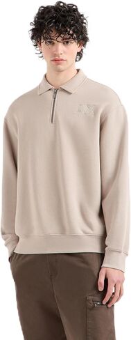 Armani Exchange Men's Logo Fleece Quarter Zip Cotton Fleece Sweatshirt in Saudi Arabia