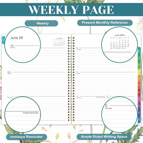 Planner 2026-2027 - Academic Planner 2026-2027, from JULY 2026 to JUNE 2027, 9'' x 11'', Planner Weekly and Monthly, 26-27 Calendar Planner with Colourful Tabs, Premium Thick Paper, Twin-Wire Binding, Back Pocket in Kuwait