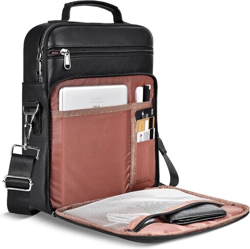 12.9-13 Inch iPad Leather Bag for 2026 2025 13 inch iPad Pro M4 & iPad Air M3 M2 with Magic Keyboard, iPad Pro 12.9, Travel Shoulder Carrying Sleeve Case Handle Bag, Black in Saudi Arabia