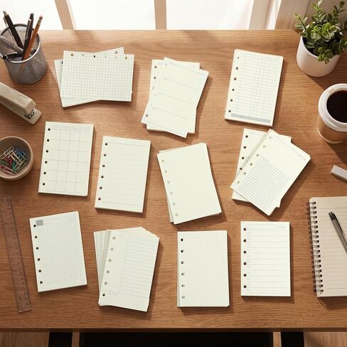 15 جهاز كمبيوتر شخصى A7 مخطط إدراجات A7 جدول أعمال إعادة ملء 6 فتحات 4.84 × 3.23 بوصة دفتر ورق حشو مثقوب للجيب لمجلة يومية وأسبوعية وشهرية غير مؤرخة قابلة لإعادة الملء in Kuwait